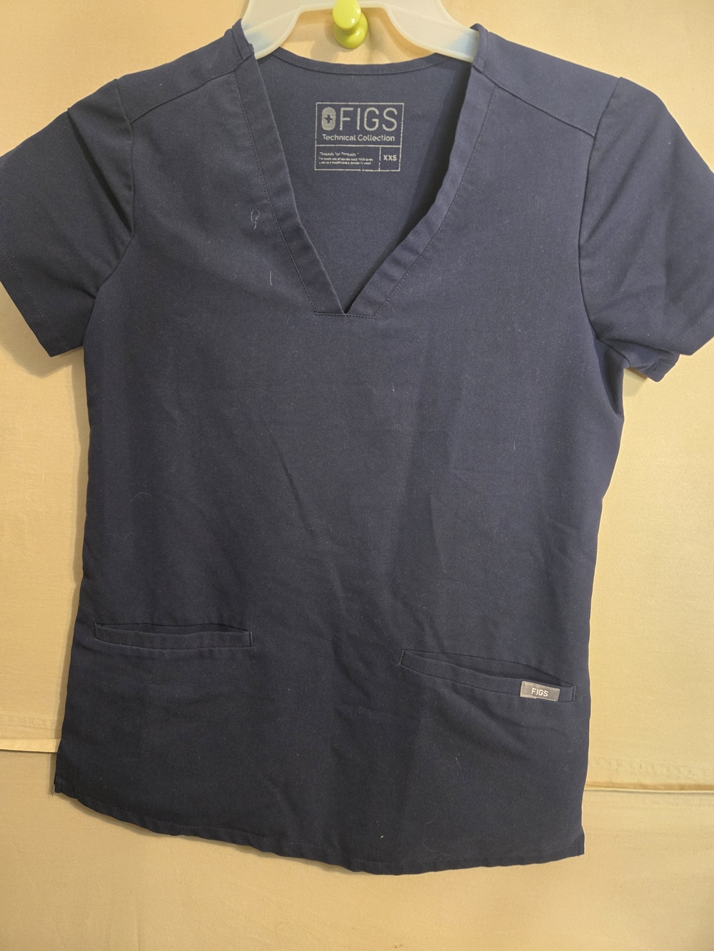 Figs Navy V-Neck Women's Medical Scrub Top